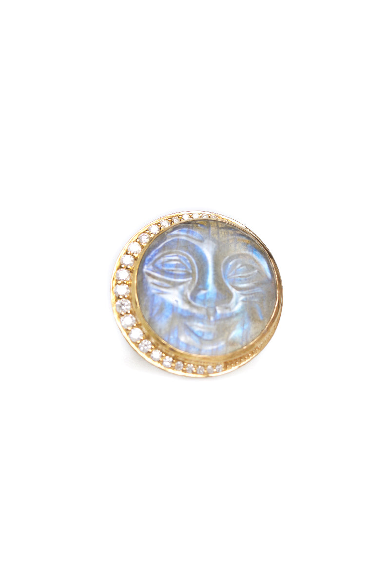 L.A. STEIN Labradorite Man in the Moon Ring
