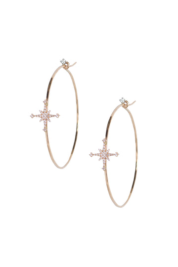 L.A. STEIN Diamond Stella Star Large Hoops Rose Gold
