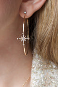 L.A. STEIN Diamond Stella Star Large Hoops Rose Gold
