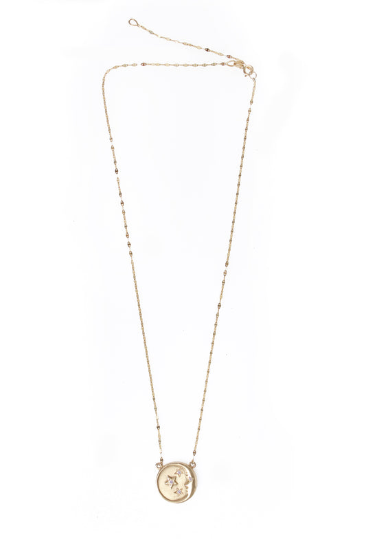 L.A. STEIN Man in the Moon and Stars Pendant Necklace