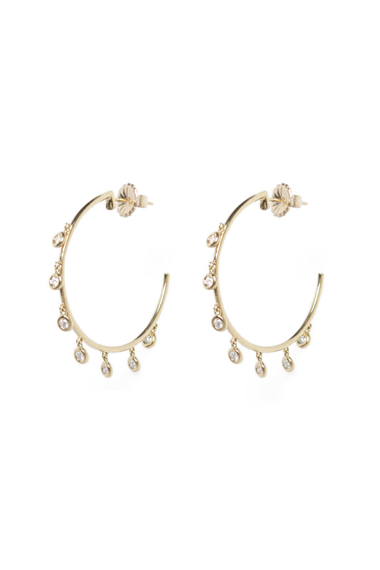 L.A. STEIN Diamond Mini Gypsy Hoops