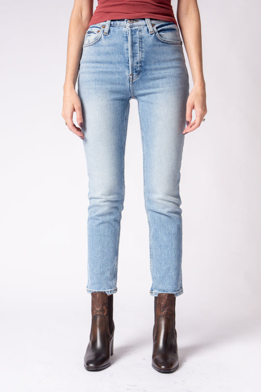 RE/DONE 90s Ankle Crop Jeans in Hazey Indigo