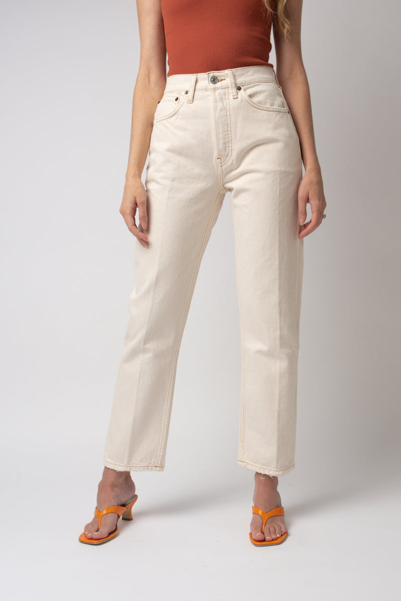 RE/DONE High Rise Stove Pipe in Vintage White Worn