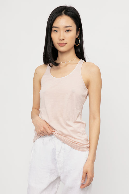 TANDEM Cotton Silk Tank Top in Rose