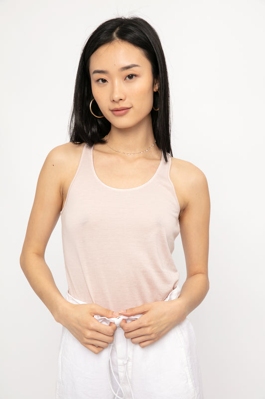 TANDEM Cotton Silk Tank Top in Rose