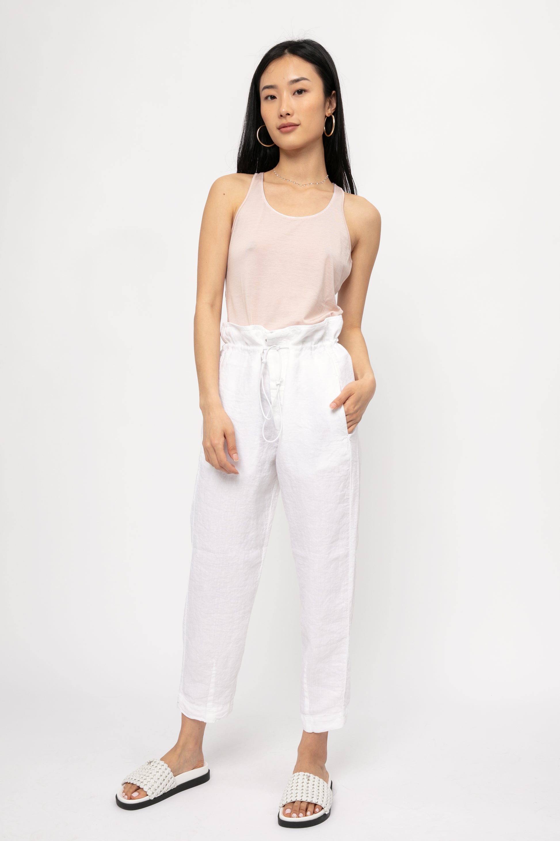 TANDEM Cotton Silk Tank Top in Rose