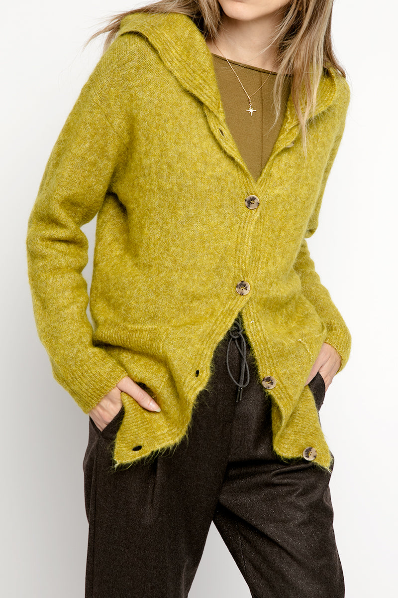 TANDEM Hooded Cardigan in Cactus
