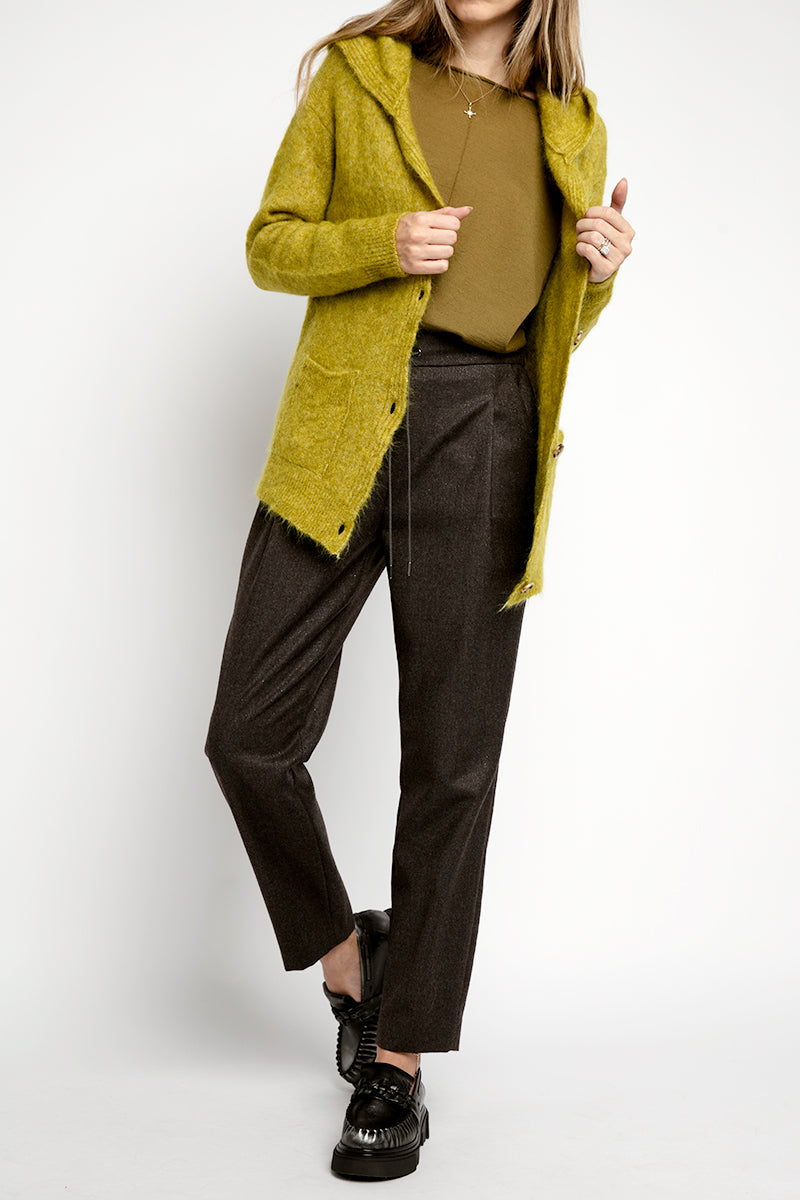 TANDEM Hooded Cardigan in Cactus