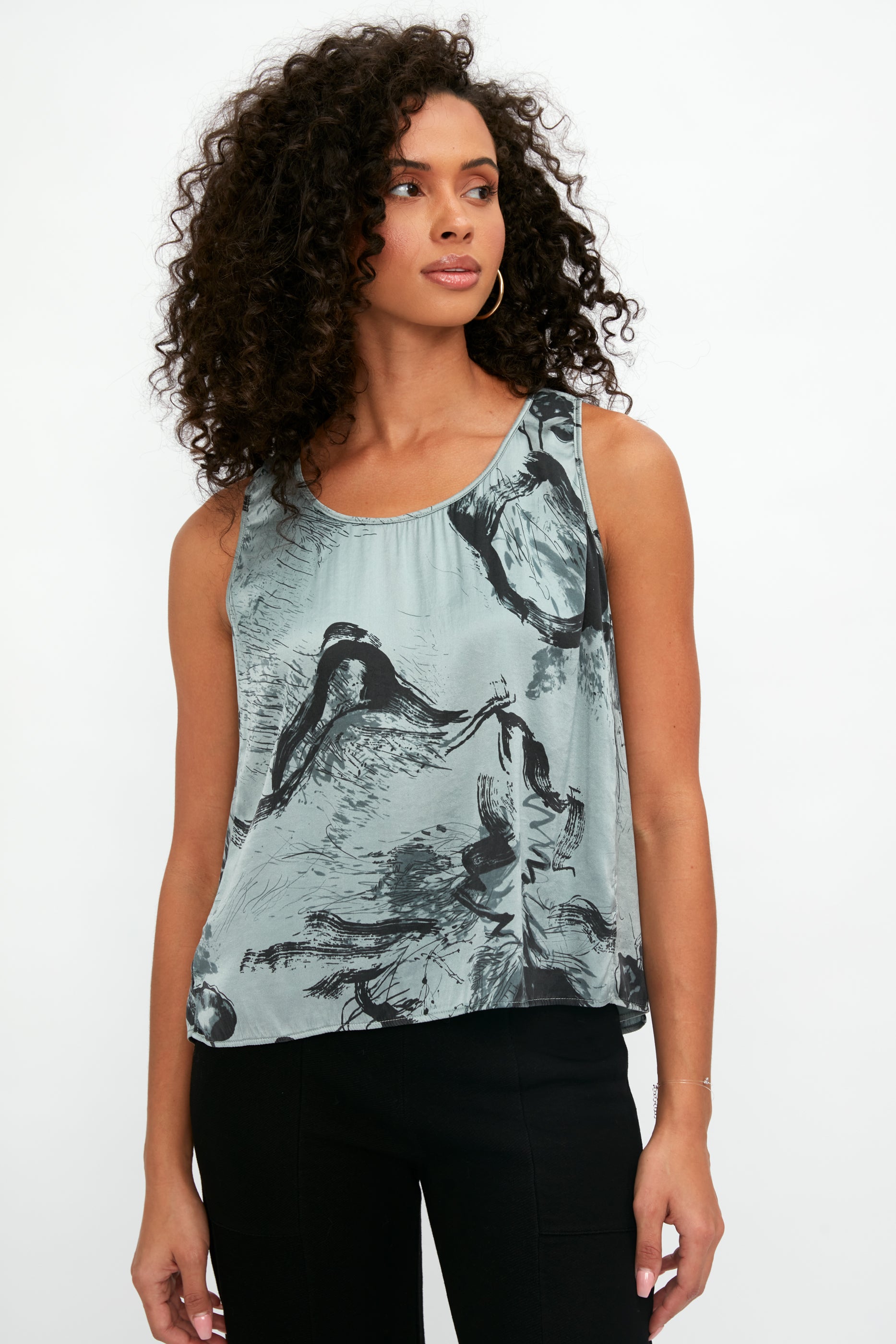 TANDEM Sleeveless Top in Jade Print