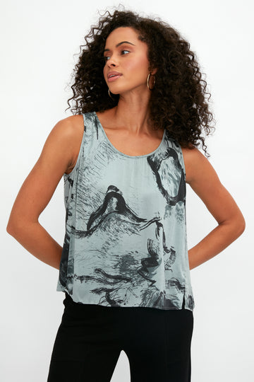 TANDEM Sleeveless Top in Jade Print