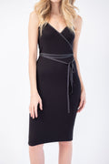 ATM Modal Wrap Dress in Black