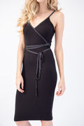 ATM Modal Wrap Dress in Black