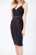 ATM Modal Wrap Dress in Black