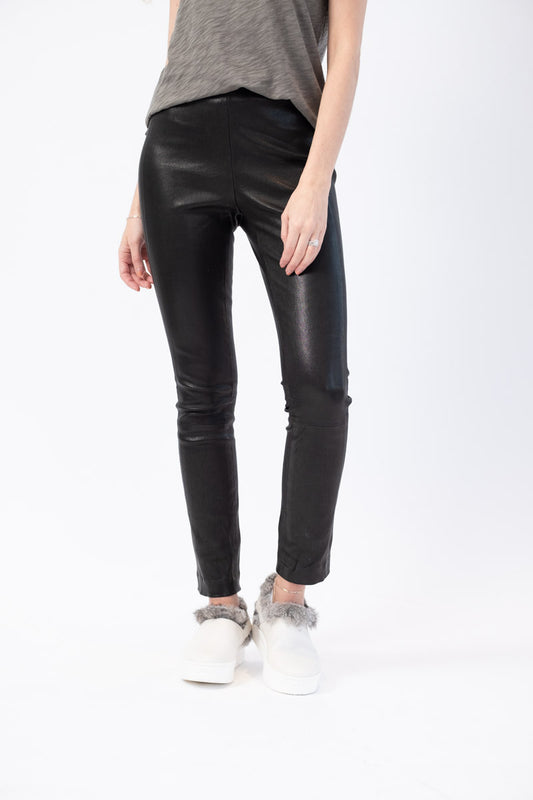 RAG & BONE Simone Lamb Leather Pant in Black