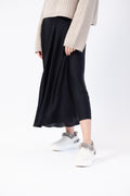Roberto Collina Long Woven Skirt in Dark Navy