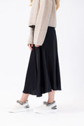 Roberto Collina Long Woven Skirt in Dark Navy