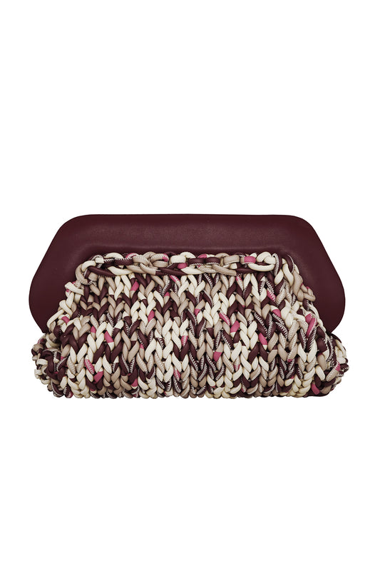 THEMOIRè Bios Printed Knitted Bag in Cabernet