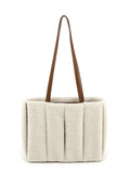 THEMOIRè Kore Eco Fur Bag in Milk and Brown