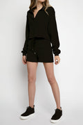 THE RANGE Jumbo Stark Thermal Drawstring Short in Jet Black