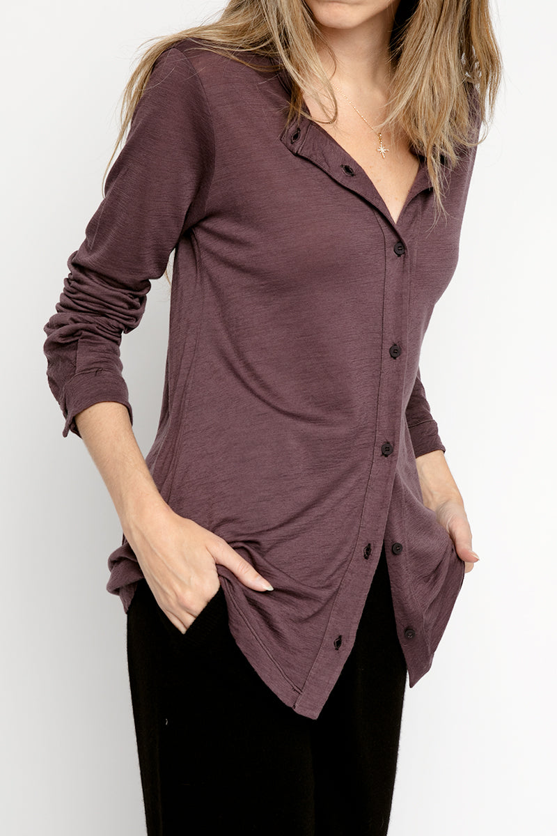 TRANSIT Button Down Shirt in Amethyst