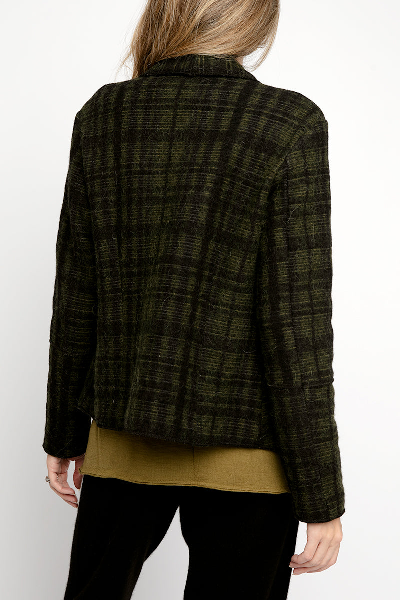 TRANSIT Blazer Jacket in Green and Black Plaid