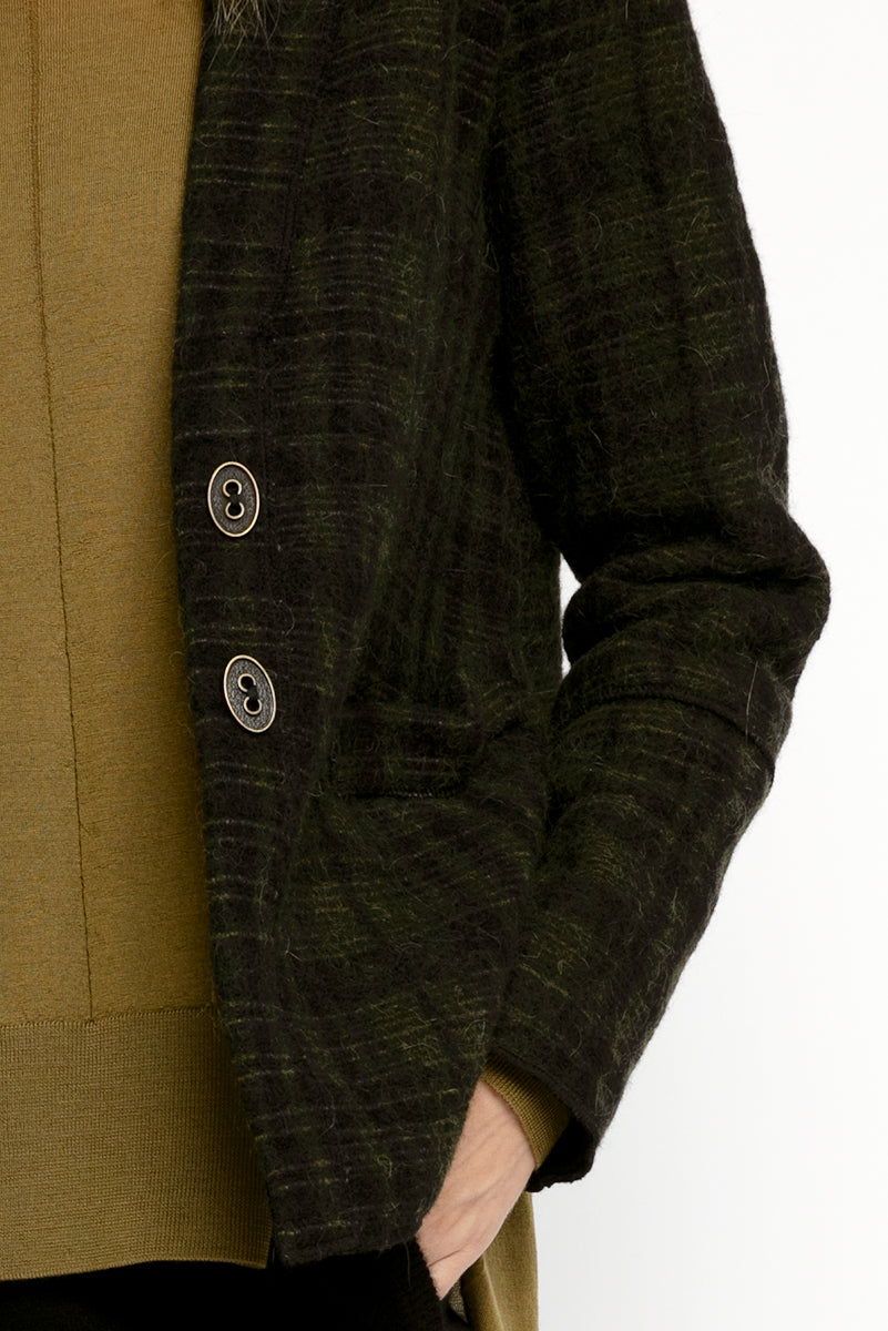 TRANSIT Blazer Jacket in Green and Black Plaid