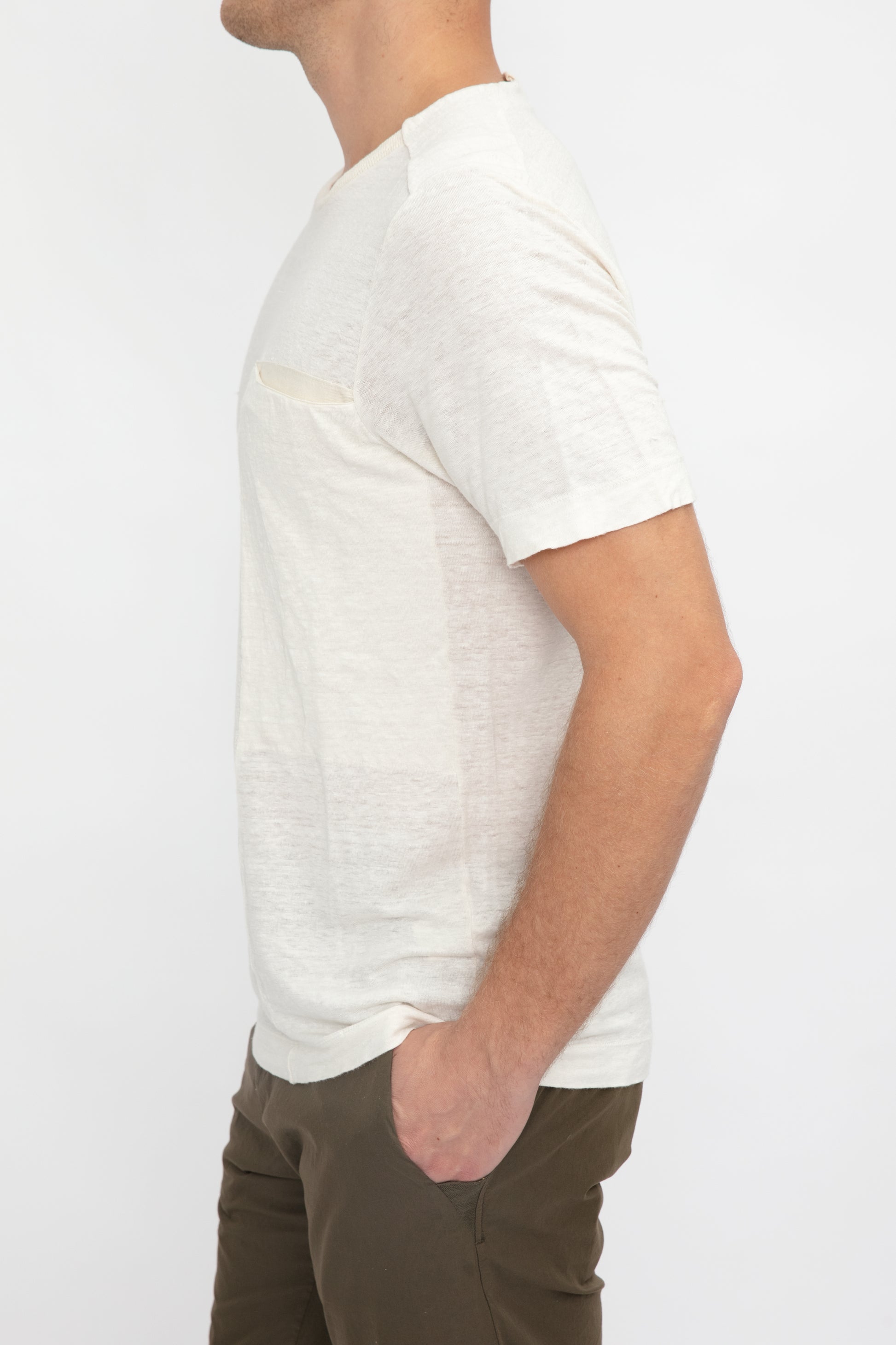 TRANSIT Linen T-Shirt in Ice