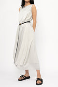 TRANSIT Long Silk Dress in Light Grey