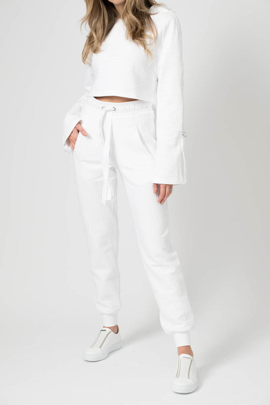THE RANGE Ripple Jersey Jogger in White