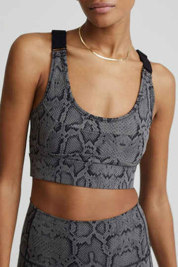 VARLEY Let's Go Edris Bra in Olive Snake