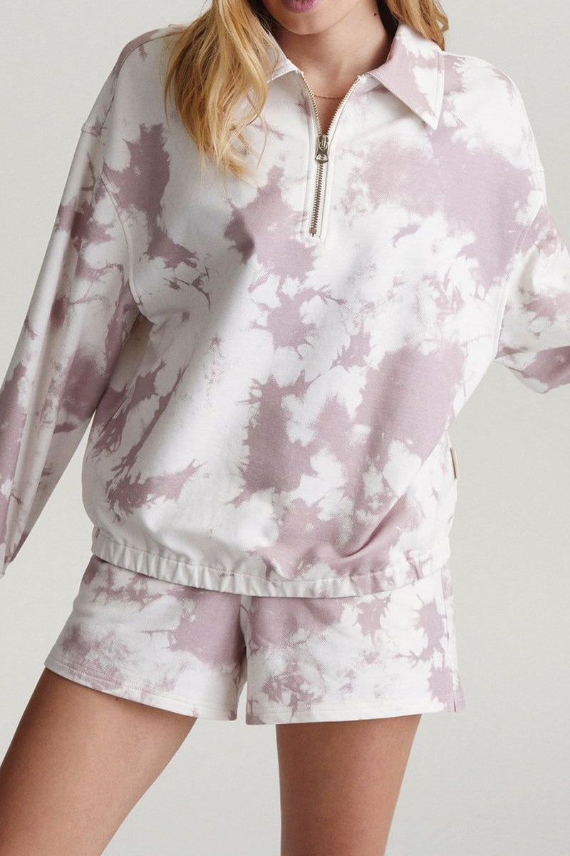 VARLEY Romero Sweat in Taupe Tie Dye