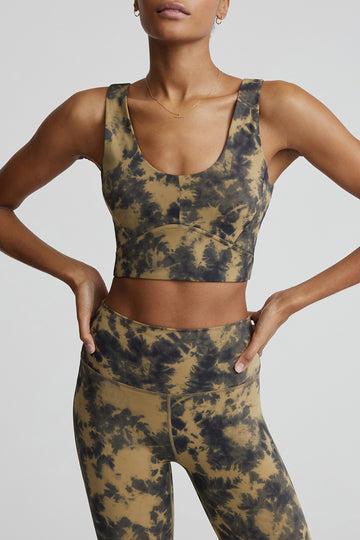VARLEY Let's Go Elsie Bra in Flaxen Tie Dye