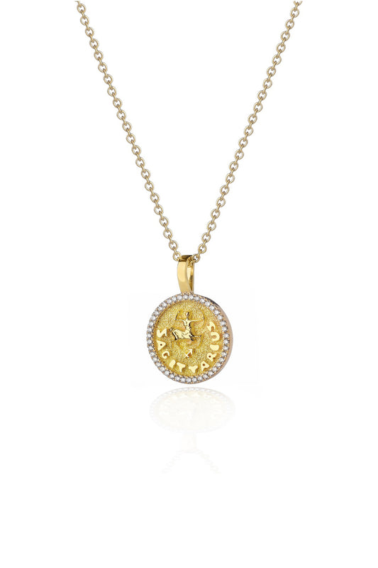 VELINA Diamond Zodiac Pendant in 18k Yellow Gold Sagittarius