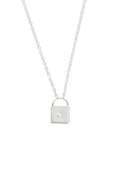 VELINA White Gold Lock Pendant Necklace