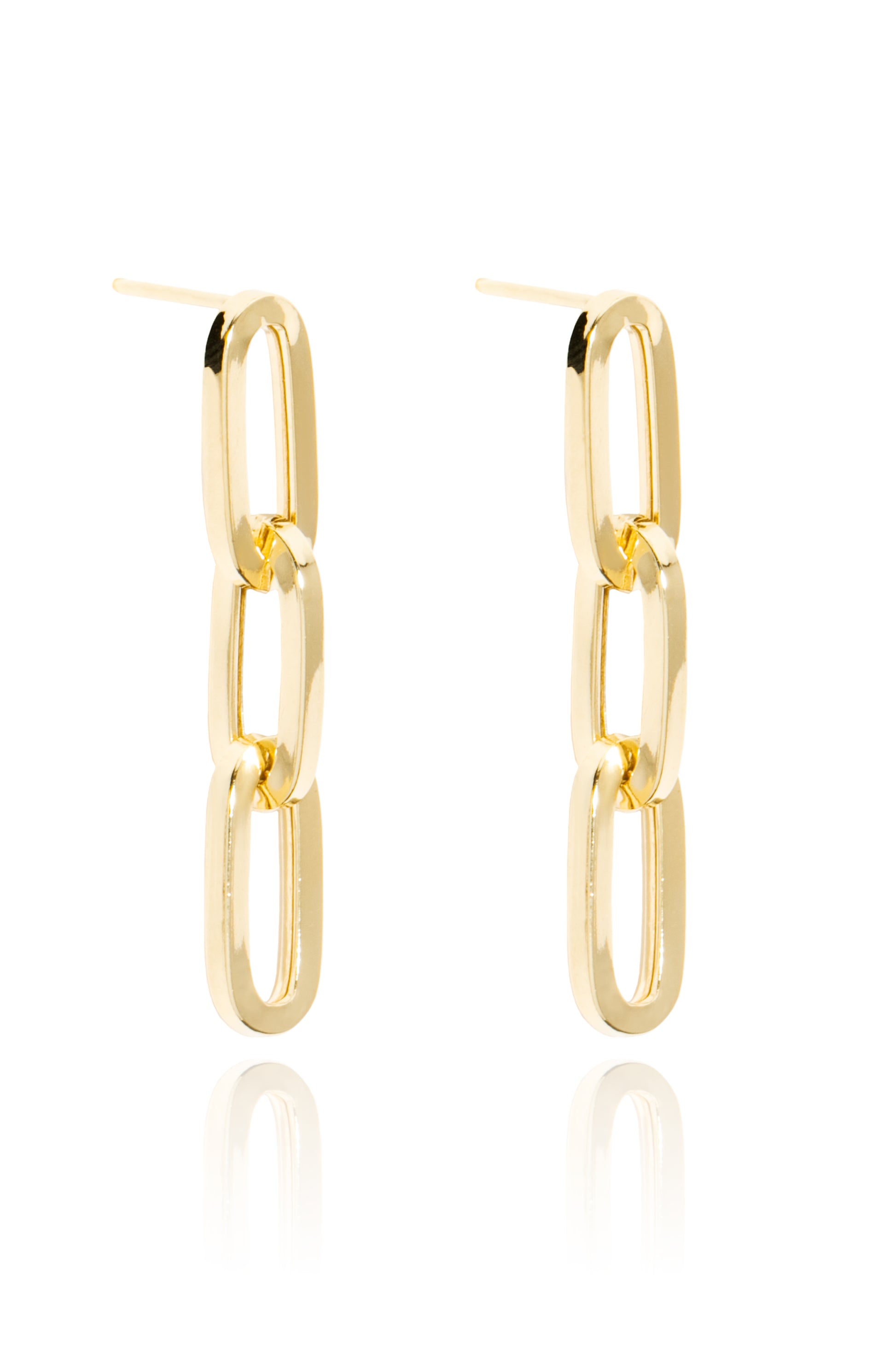 VELINA 925 Gold Plated Double Link Earrings