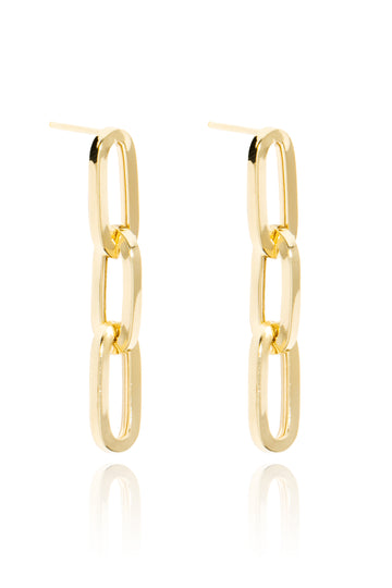 VELINA 925 Gold Plated Double Link Earrings