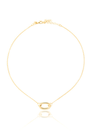 VELINA 925 Gold Plated Single Long Link Necklace