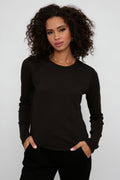 ATM Long Sleeve Crewneck T-Shirt in Black