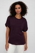 IRO Timeo Crewneck T-Shirt in Dark Purple