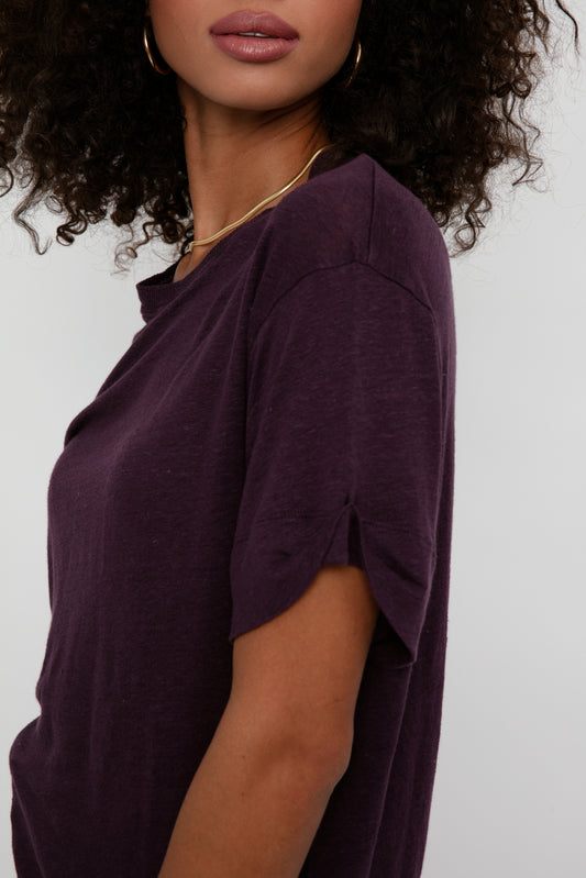 IRO Timeo Crewneck T-Shirt in Dark Purple