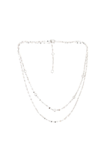 VELINA Aurora Double Chain Choker in Silver