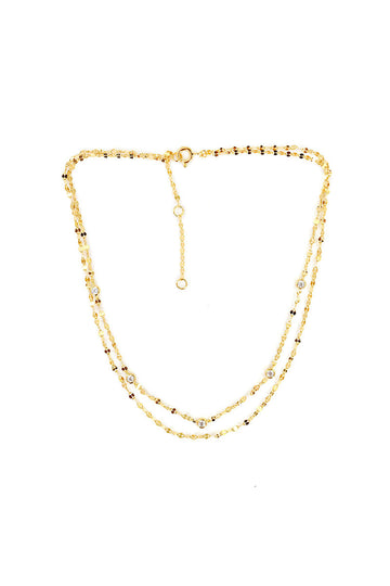 VELINA Aurora Double Chain Choker in Gold