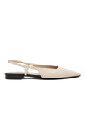 3JUIN Lian Sierra Slingback Flat Shoe in Milk