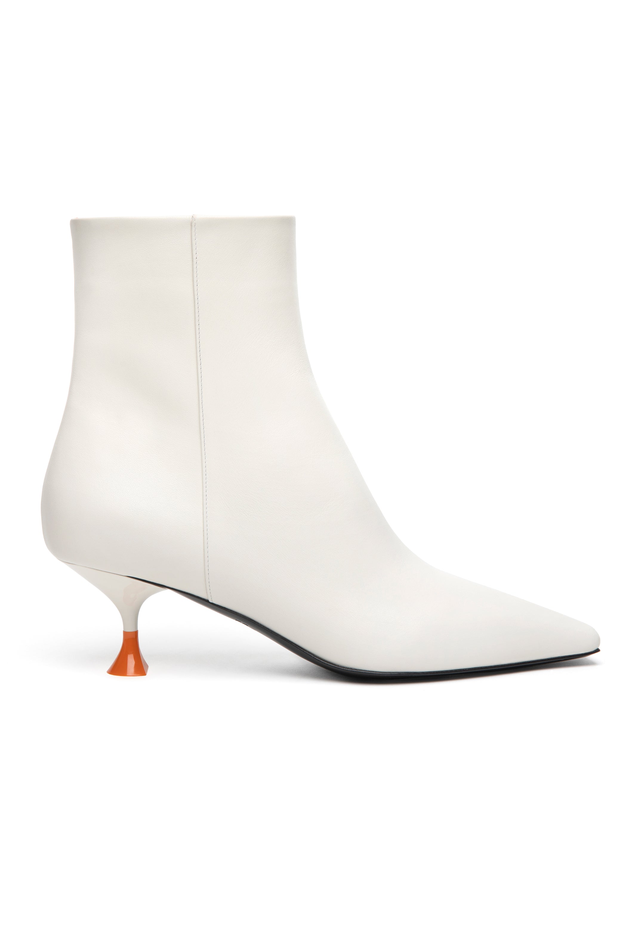 Bee Cris Leather Bootie in Ivory