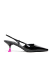 3JUIN Kira Cris Patent Slingback Shoe in Black