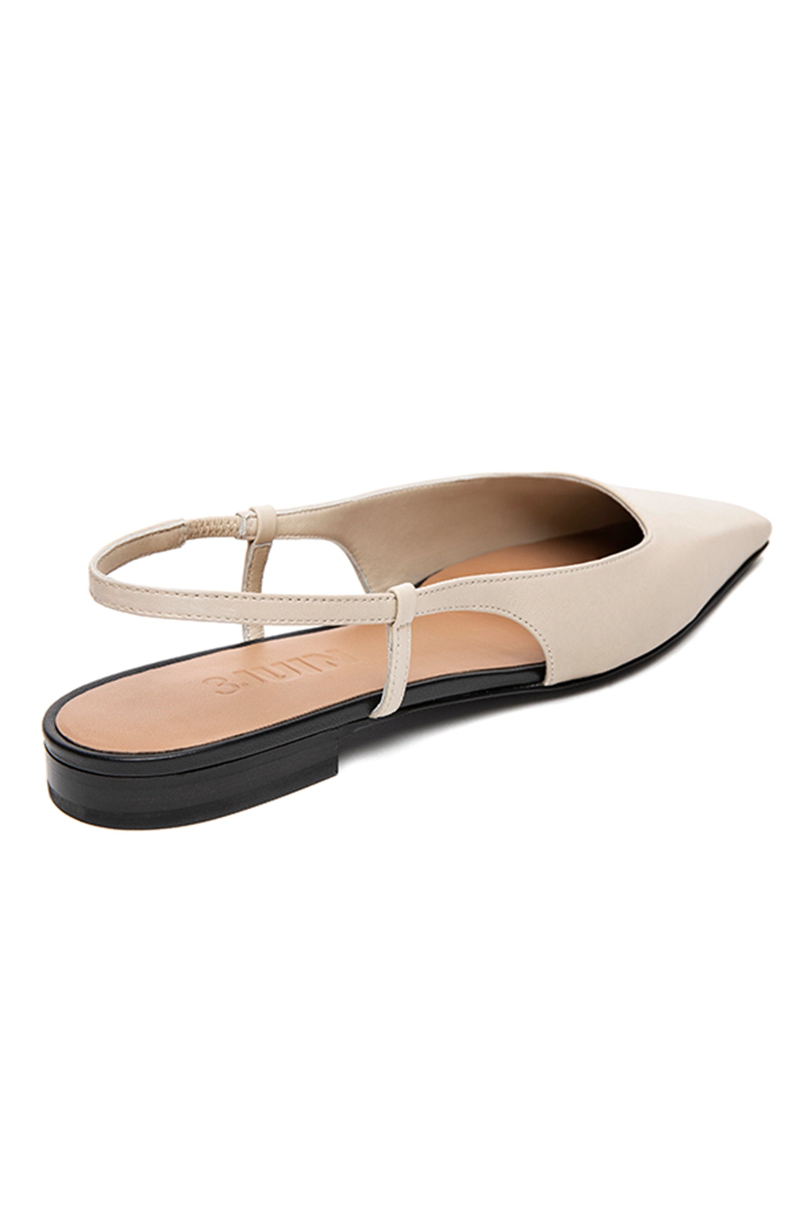 3JUIN Lian Sierra Slingback Flat Shoe in Milk