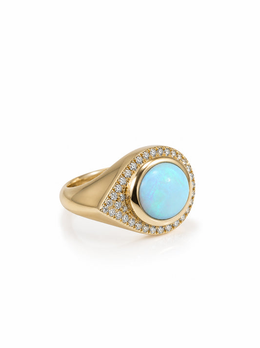 L.A. STEIN Diamond Opal Eye of the Sea Ring