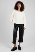 AERON Selin Oversized Bouclé Sweater in Ivory