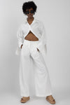 ANDREA YA'AQOV Bolero Shirt in White