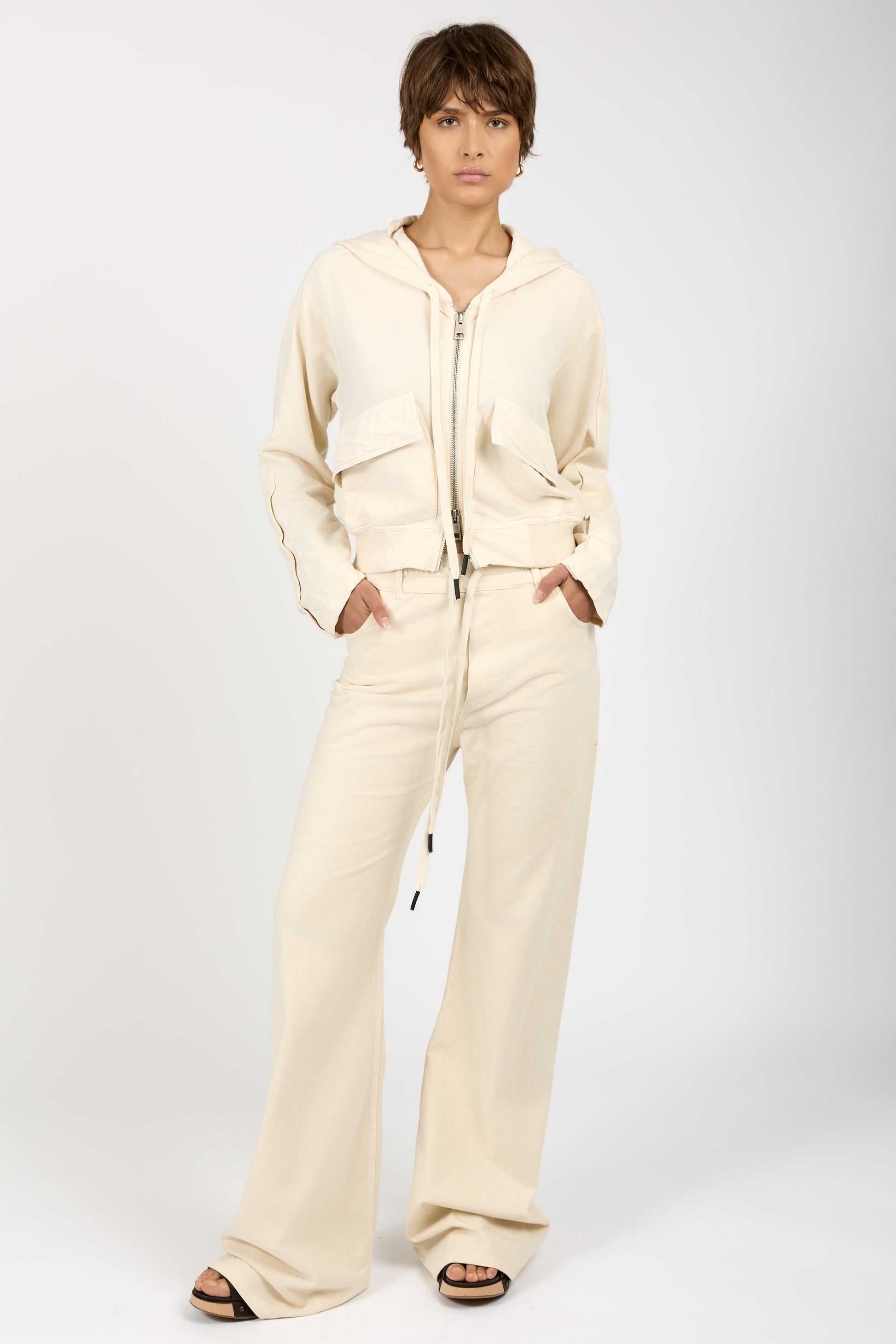 ANDREA YA'AQOV Flared Jersey Pant in Shell